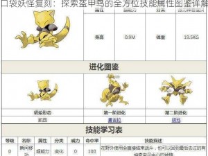 口袋妖怪复刻：探索盔甲鸟的全方位技能属性图鉴详解