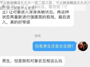 寸止挑战精品久久久一区二区三区、寸止挑战精品久久久一区二区三区是什么意思？