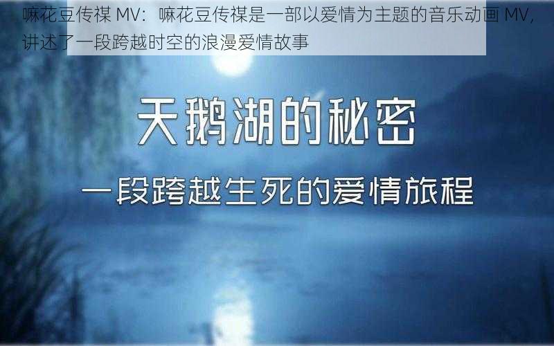 嘛花豆传禖 MV：嘛花豆传禖是一部以爱情为主题的音乐动画 MV，讲述了一段跨越时空的浪漫爱情故事