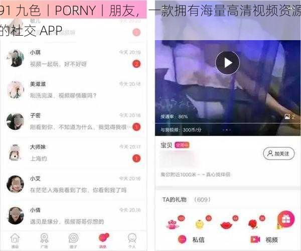 91 九色丨PORNY丨朋友，一款拥有海量高清视频资源的社交 APP