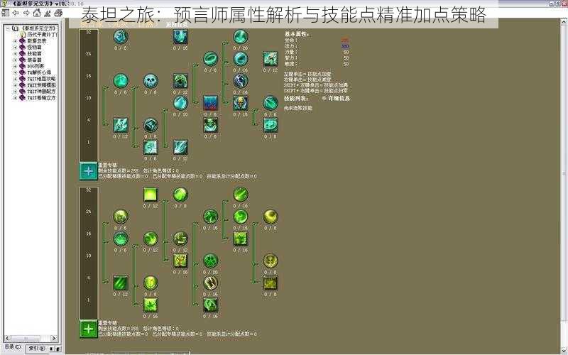 泰坦之旅：预言师属性解析与技能点精准加点策略