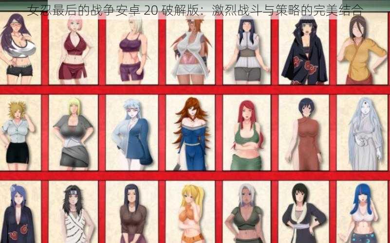 女忍最后的战争安卓 20 破解版：激烈战斗与策略的完美结合