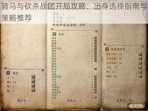 骑马与砍杀战团开局攻略：出身选择指南与策略推荐