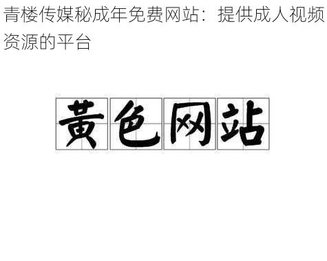 青楼传媒秘成年免费网站：提供成人视频资源的平台