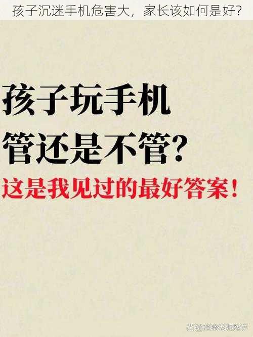 孩子沉迷手机危害大，家长该如何是好？