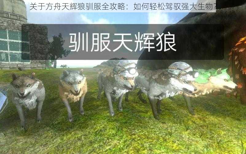 关于方舟天辉狼驯服全攻略：如何轻松驾驭强大生物？