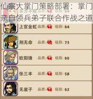 仙宗大掌门策略部署：掌门亲自领兵弟子联合作战之道