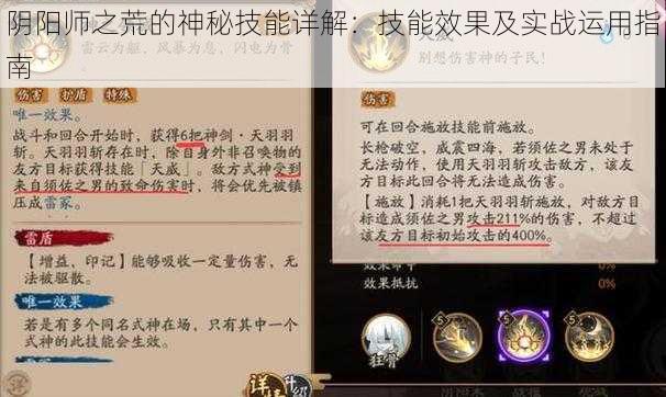 阴阳师之荒的神秘技能详解：技能效果及实战运用指南