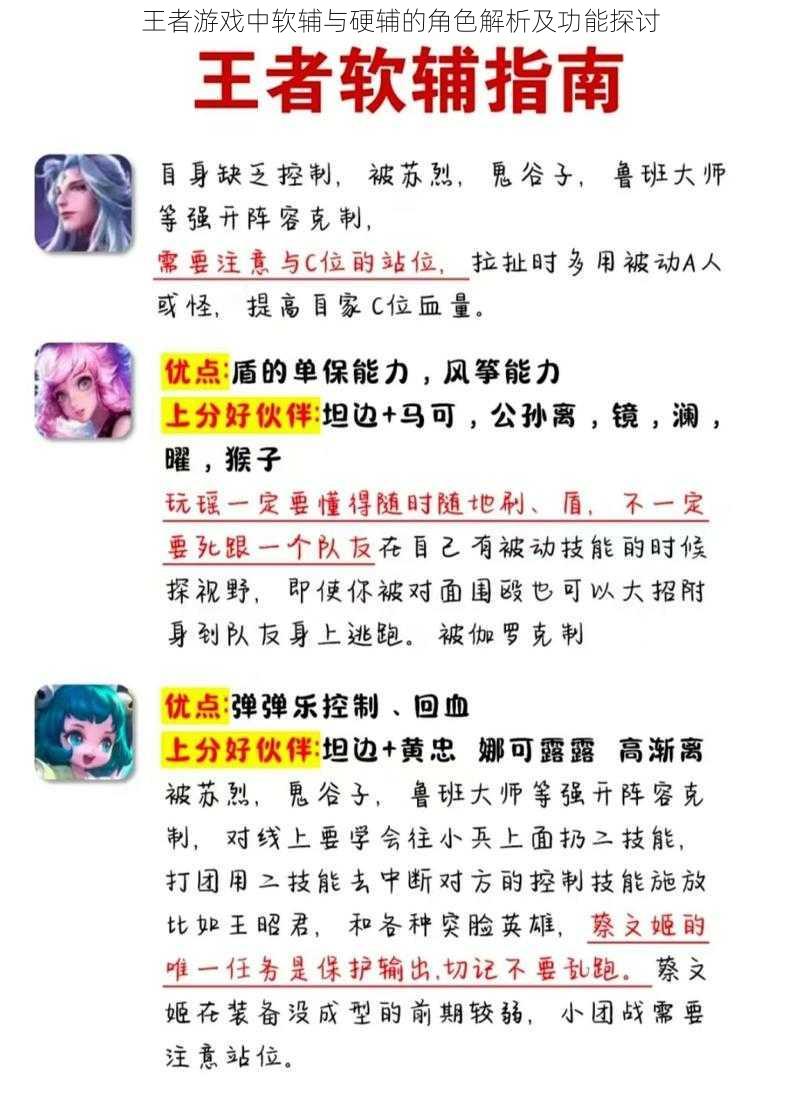 王者游戏中软辅与硬辅的角色解析及功能探讨