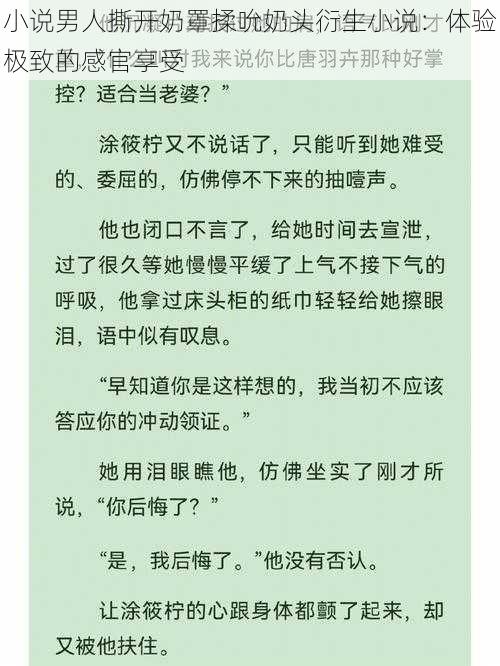 小说男人撕开奶罩揉吮奶头衍生小说：体验极致的感官享受