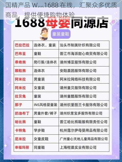 国精产品 W灬1688 在线，汇聚众多优质商品，提供便捷购物体验