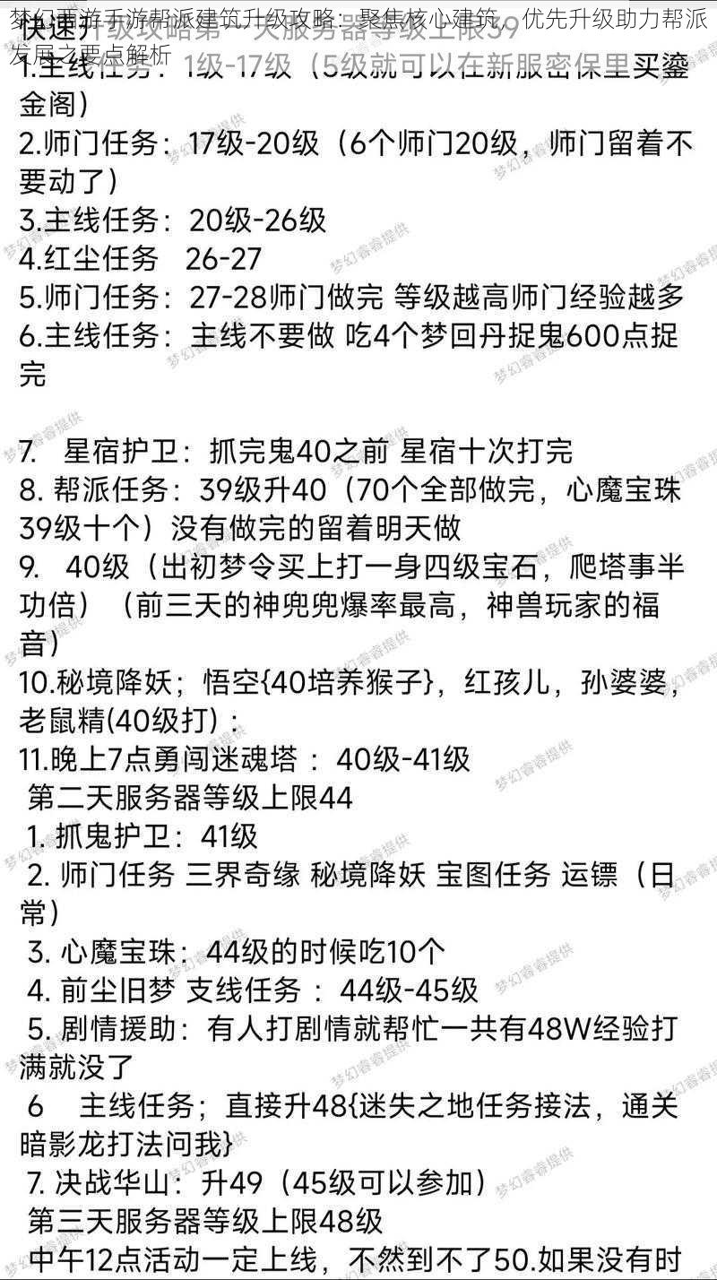 梦幻西游手游帮派建筑升级攻略：聚焦核心建筑，优先升级助力帮派发展之要点解析