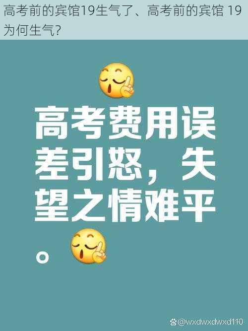 高考前的宾馆19生气了、高考前的宾馆 19 为何生气？