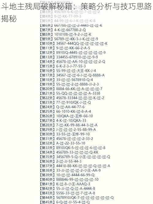 斗地主残局破解秘籍：策略分析与技巧思路揭秘