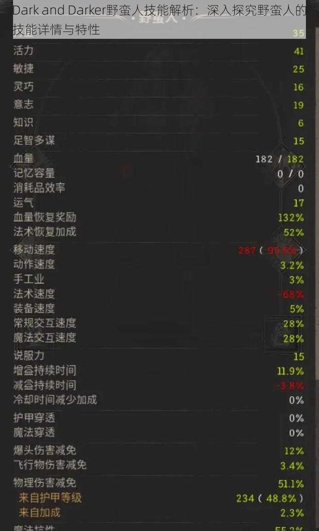 Dark and Darker野蛮人技能解析：深入探究野蛮人的技能详情与特性