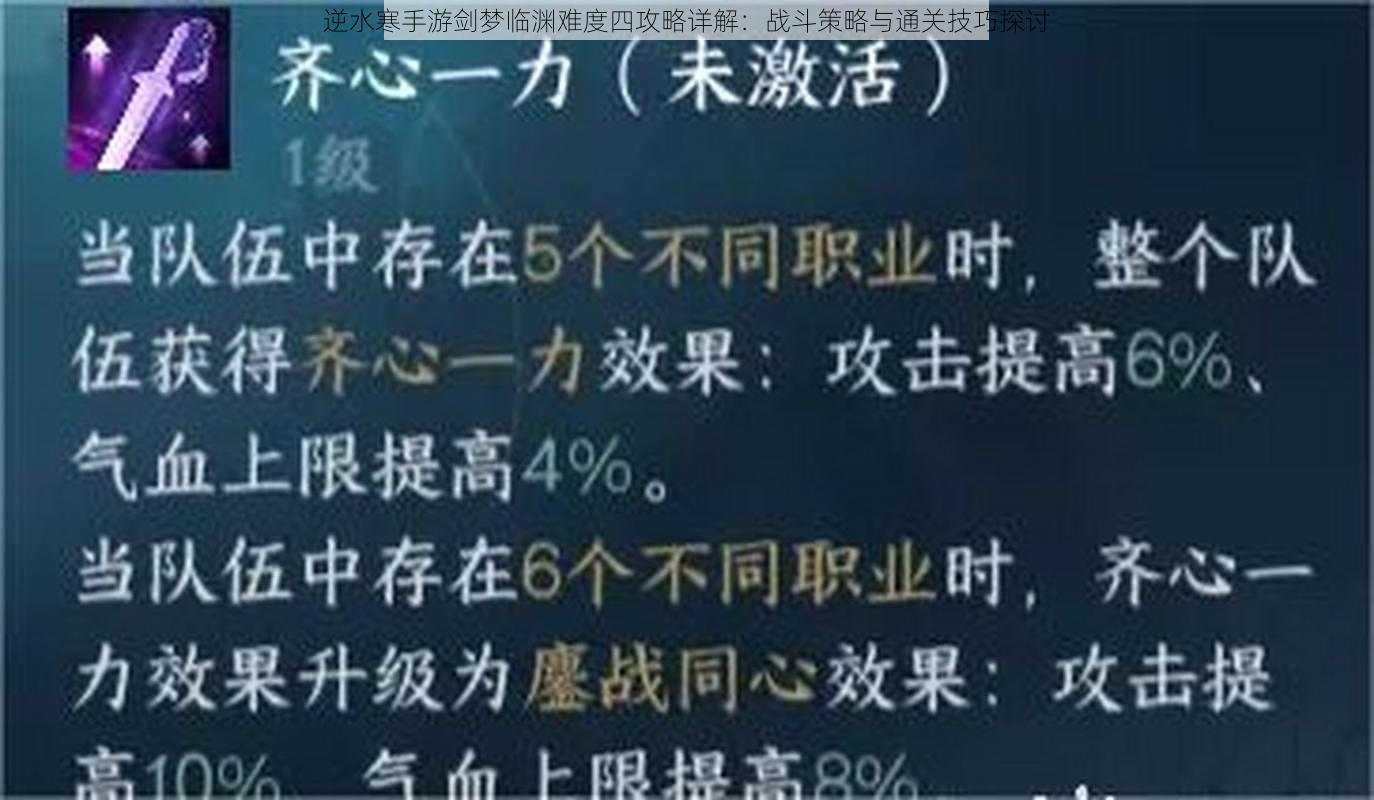 逆水寒手游剑梦临渊难度四攻略详解：战斗策略与通关技巧探讨