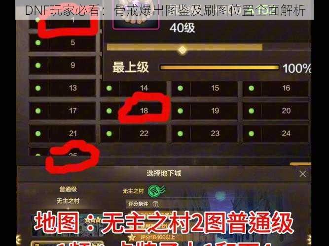 DNF玩家必看：骨戒爆出图鉴及刷图位置全面解析