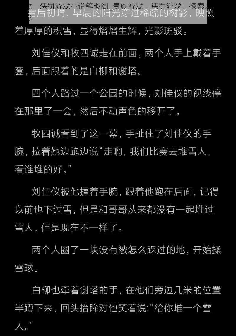 贵族游戏一惩罚游戏小说笔趣阁_贵族游戏一惩罚游戏：探索未知的刺激与挑战