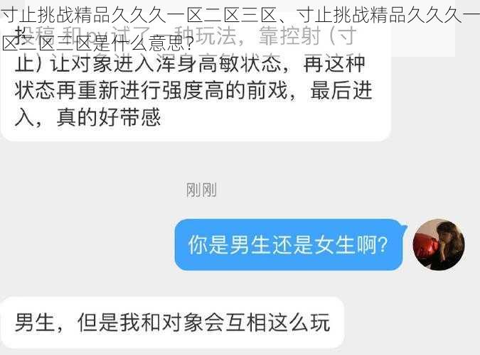 寸止挑战精品久久久一区二区三区、寸止挑战精品久久久一区二区三区是什么意思？