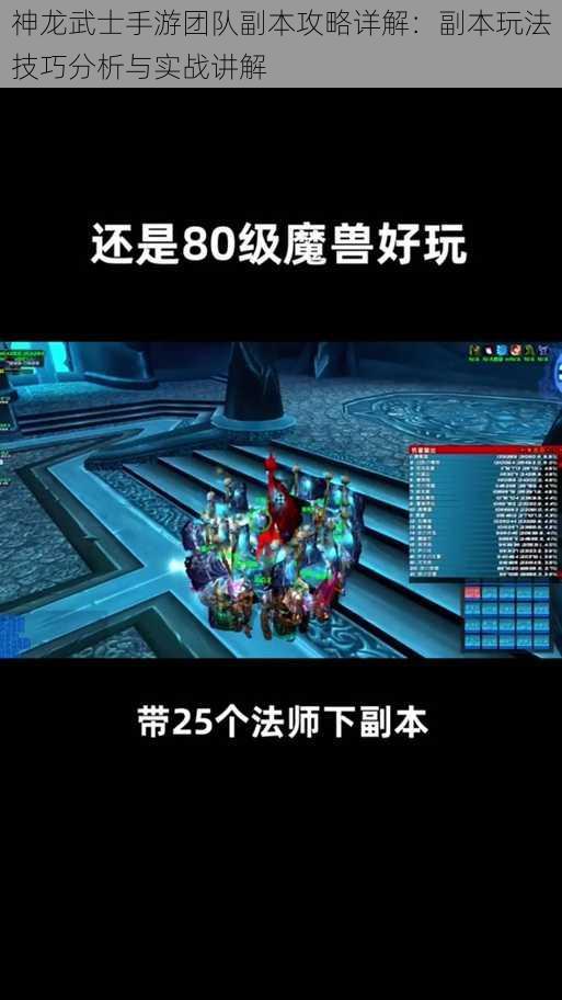 神龙武士手游团队副本攻略详解：副本玩法技巧分析与实战讲解