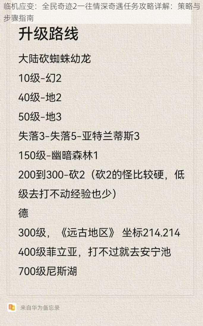 临机应变：全民奇迹2一往情深奇遇任务攻略详解：策略与步骤指南