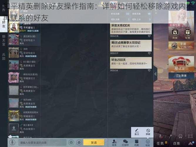 和平精英删除好友操作指南：详解如何轻松移除游戏内不再联系的好友